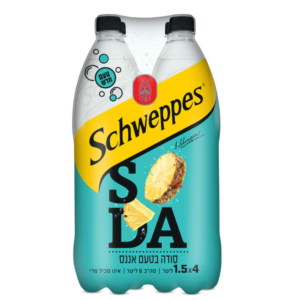 (4) שוופס סודה אננס 1.5 ל'