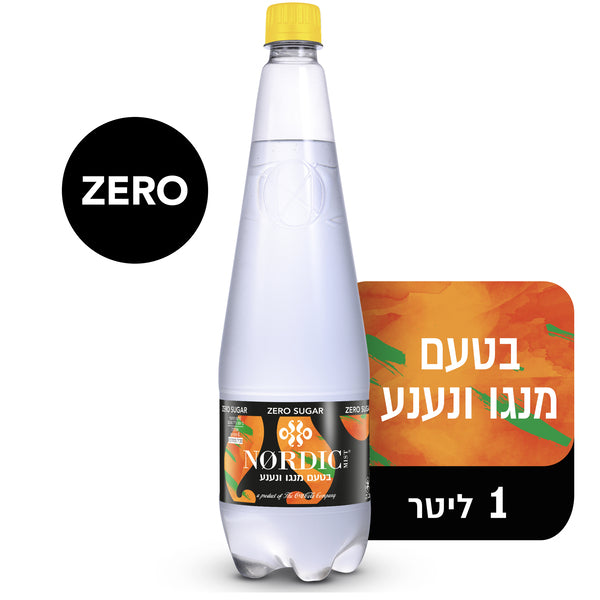 מוגז זירו בטעם מנגו נענע 1 ליטר
