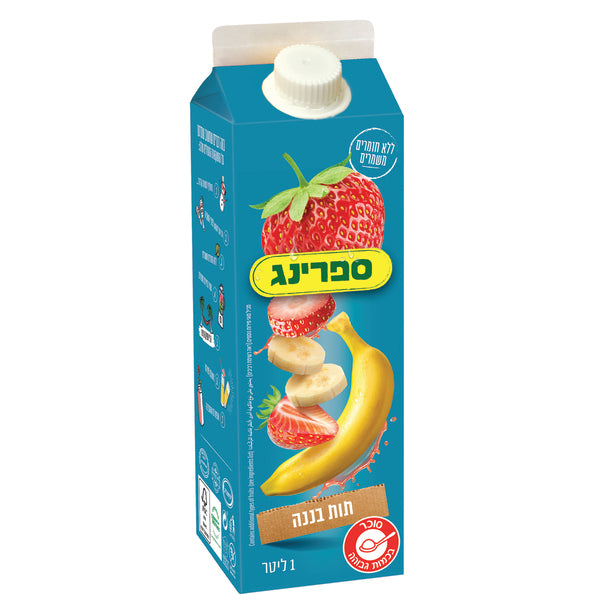 ספרינג תות בננה 1 ל' קרטונית