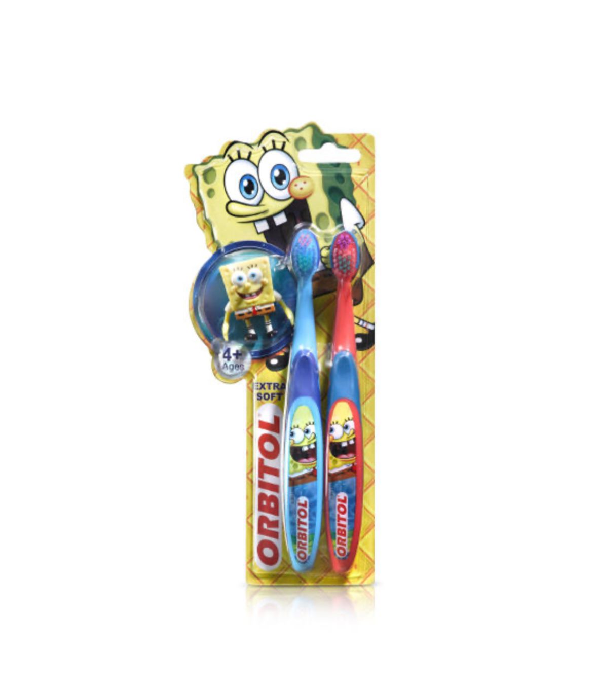 אורביטול זוג מברשות שיניים בוב ספוג 4+ שנים