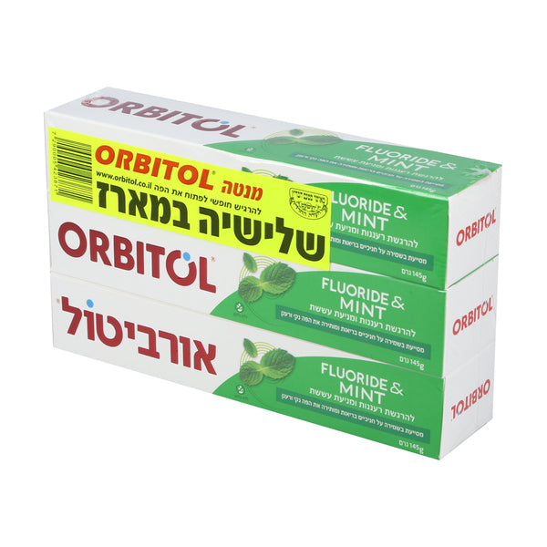 אורביטול משחת שיניים מנטה 3 יחידות