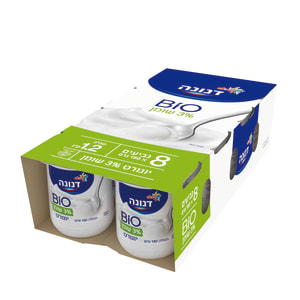 שטראוס מארז 8 יחידות יוגורט דנונה ביו 3% שומן