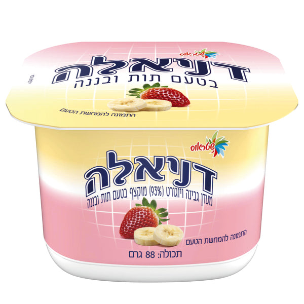 דניאלה מעדן גבינה מוקצף בטעם תות בננה