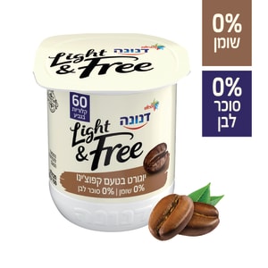 שטראוס יוגורט בטעם קפוצ'ינו 0% לייט אנד פרי