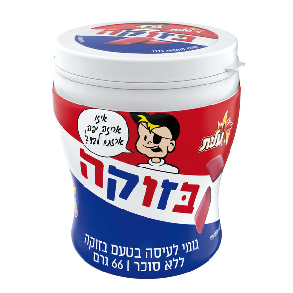 צנצנת מסטיקים בטעם בזוקה ללא סוכר