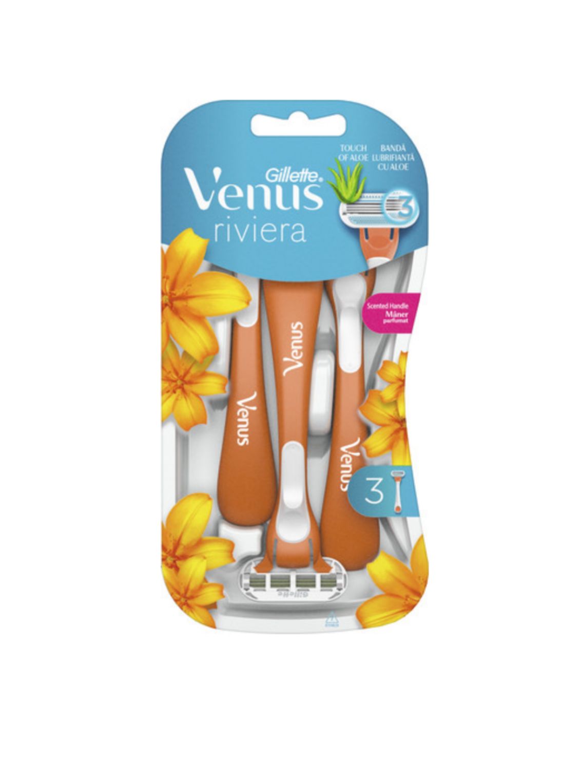 ונוס ריביירה סכיני גילוח חד פעמיים עם אלוורה