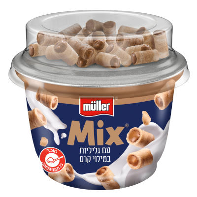 מולר מיקס יוגורט עם גליליות במילוי קרם