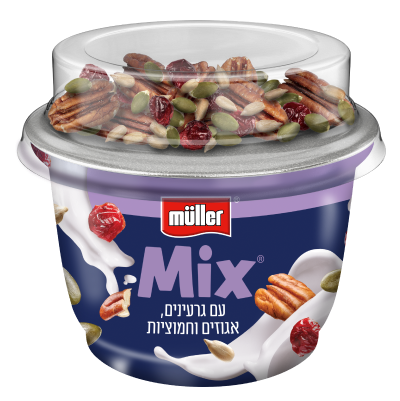 מולר מיקס יוגורט עם גרעינים,אגוזים וחמוציות