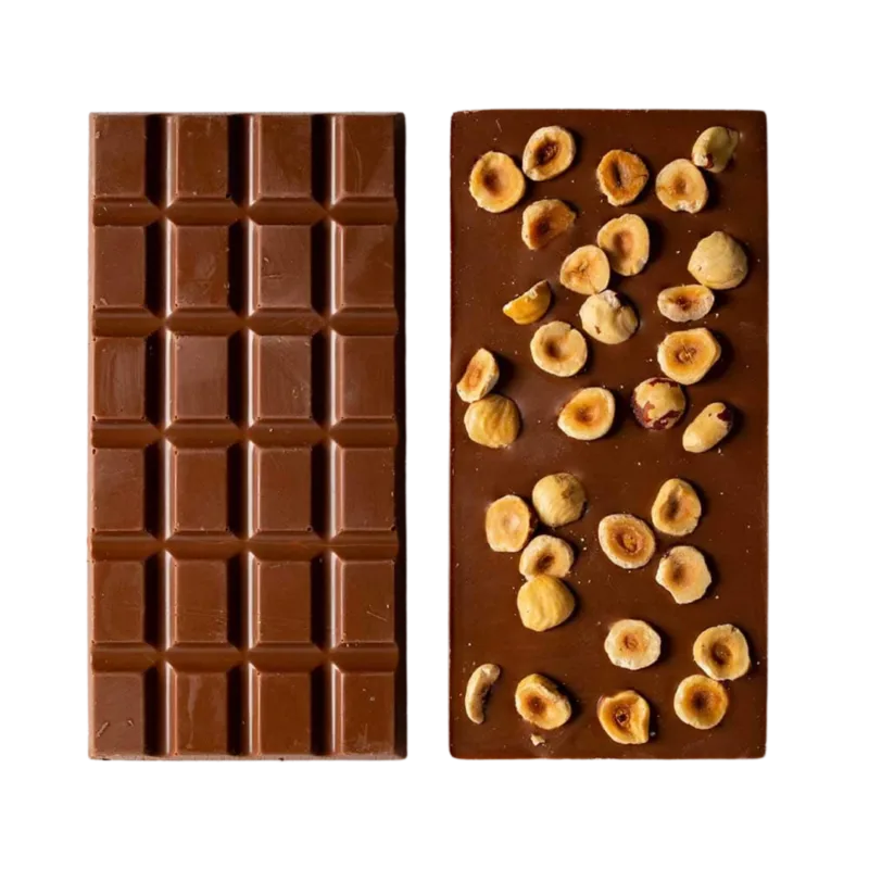 טבלת שוקולד חלב עם אגוזי לוז Mokaya