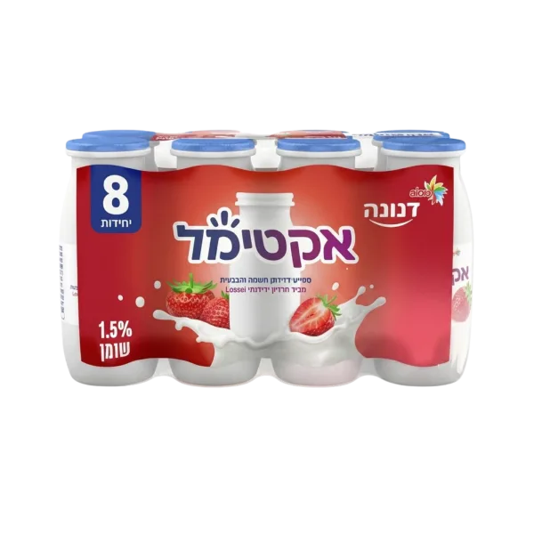 שטראוס | מארז 8 יחידות אקטימל בטעם תות