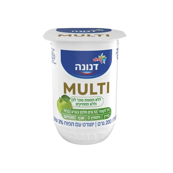 שטראוס | דנונה מולטי יוגורט עם תפוח 3% שומן דל לקטוז