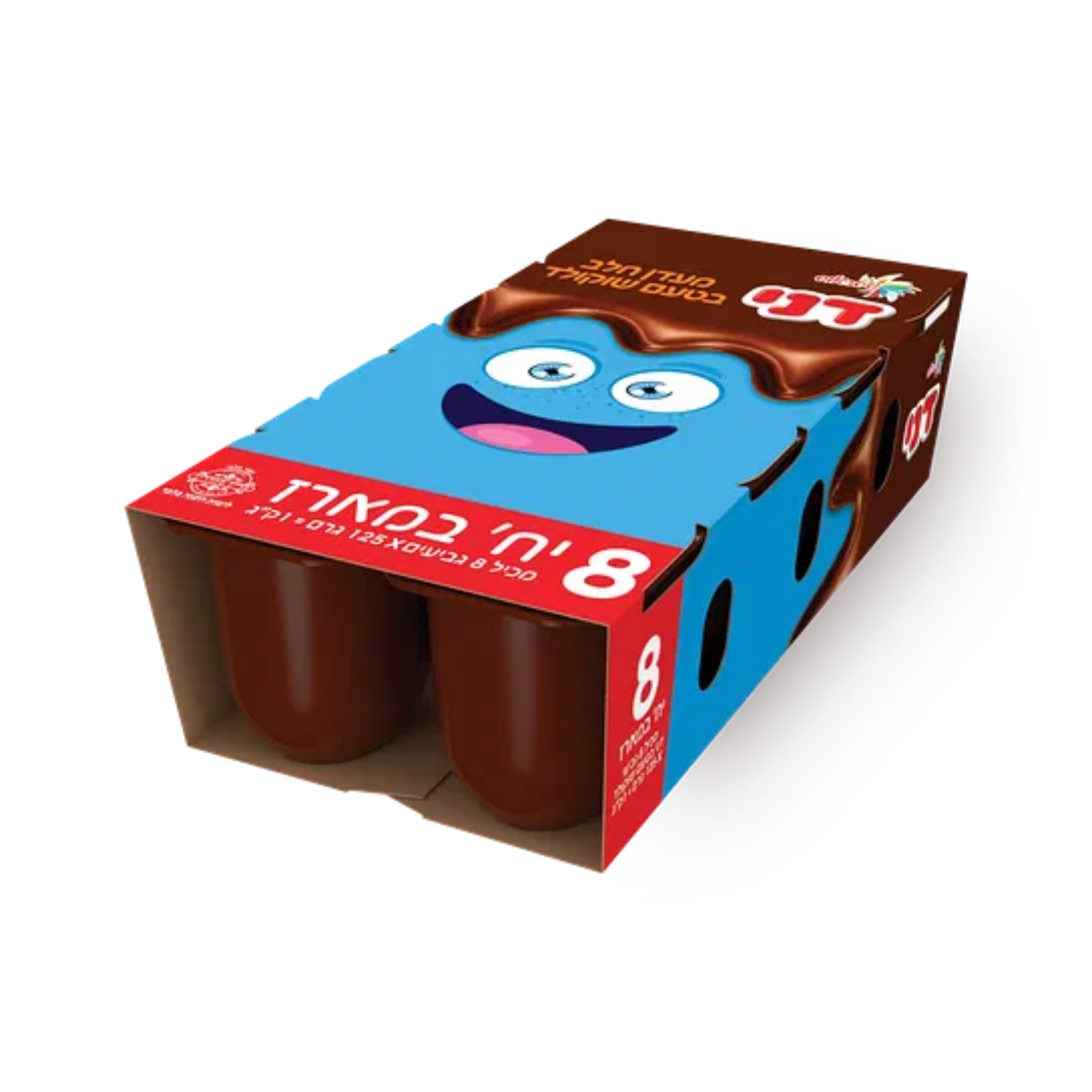 שטראוס דני מעדן חלב בטעם שוקולד מארז שמינייה