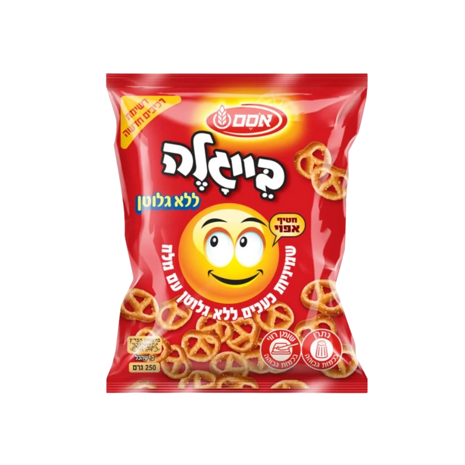 אסם | בייגלה שמיניות עם מלח 250 גרם ללא גלוטן