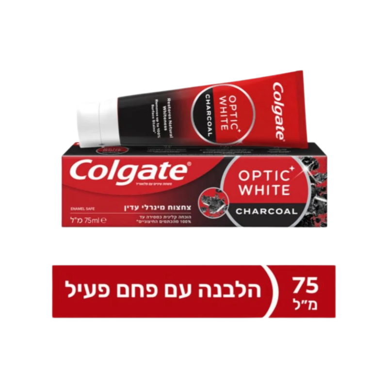 קולגייט | משחת שיניים אופטיק וויט עם פחם
