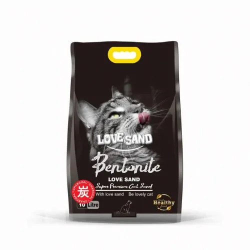 חול חתולים מתגבש עם פחם פעיל 10 ליטר LOVE SAND