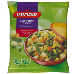 סנפרוסט | 800 גרם ירקות מעורבים, תפוחי אדמה אפונה, תירס, גזר, שעועית ירוקה