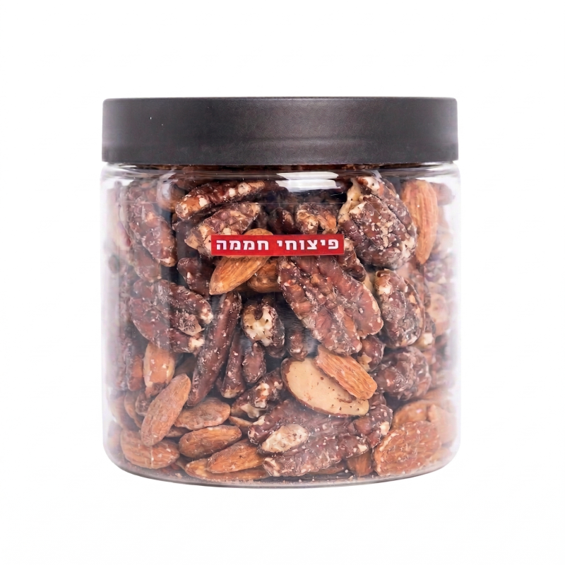 תערובת שקדים ופקאן מטוגנים מתובלים