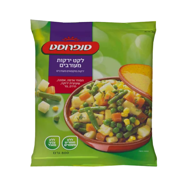 סנפרוסט | ירקות מעורבים, תפוחי אדמה אפונה, תירס, גזר, שעועית ירוקה