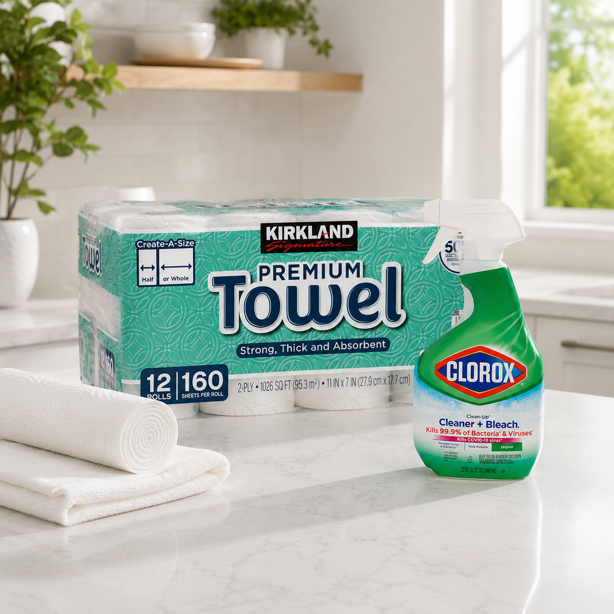Cleaning Essentials Bundle | Kirkland Paper Towels & Clorox – Image 2