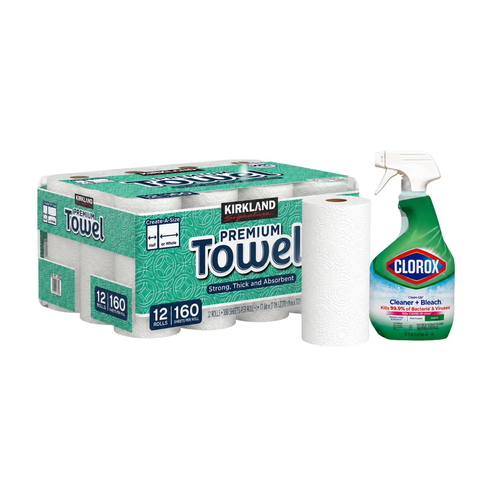 Cleaning Essentials Bundle | Kirkland Paper Towels & Clorox