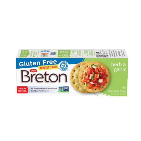 Breton | קרקר עם שום ועשבי תיבול ללא גלוטן